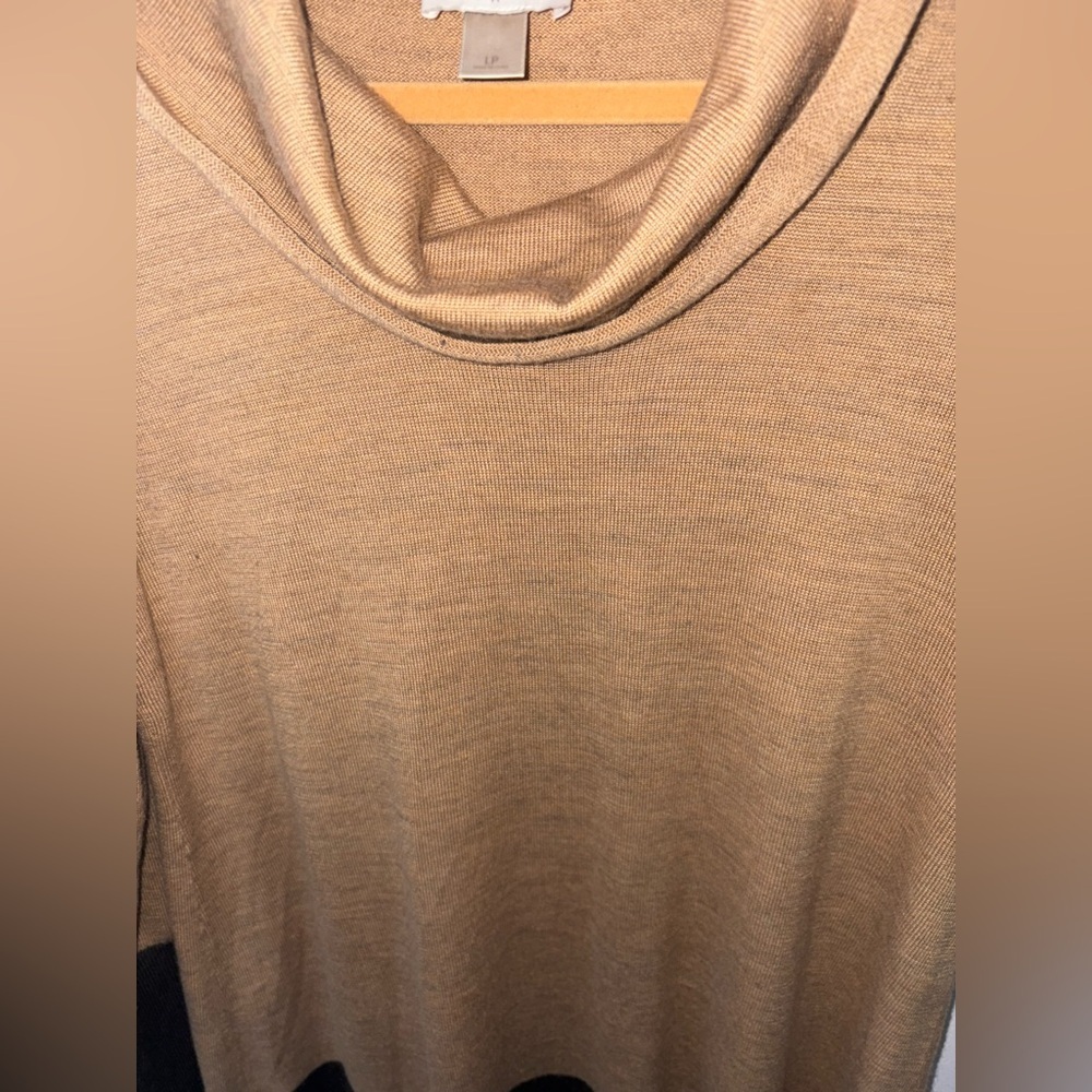Loft Outlet Petites Color-Block Cowl Neck Wool‎ Blend Sweater Dress Size LP - Picture 7 of 9